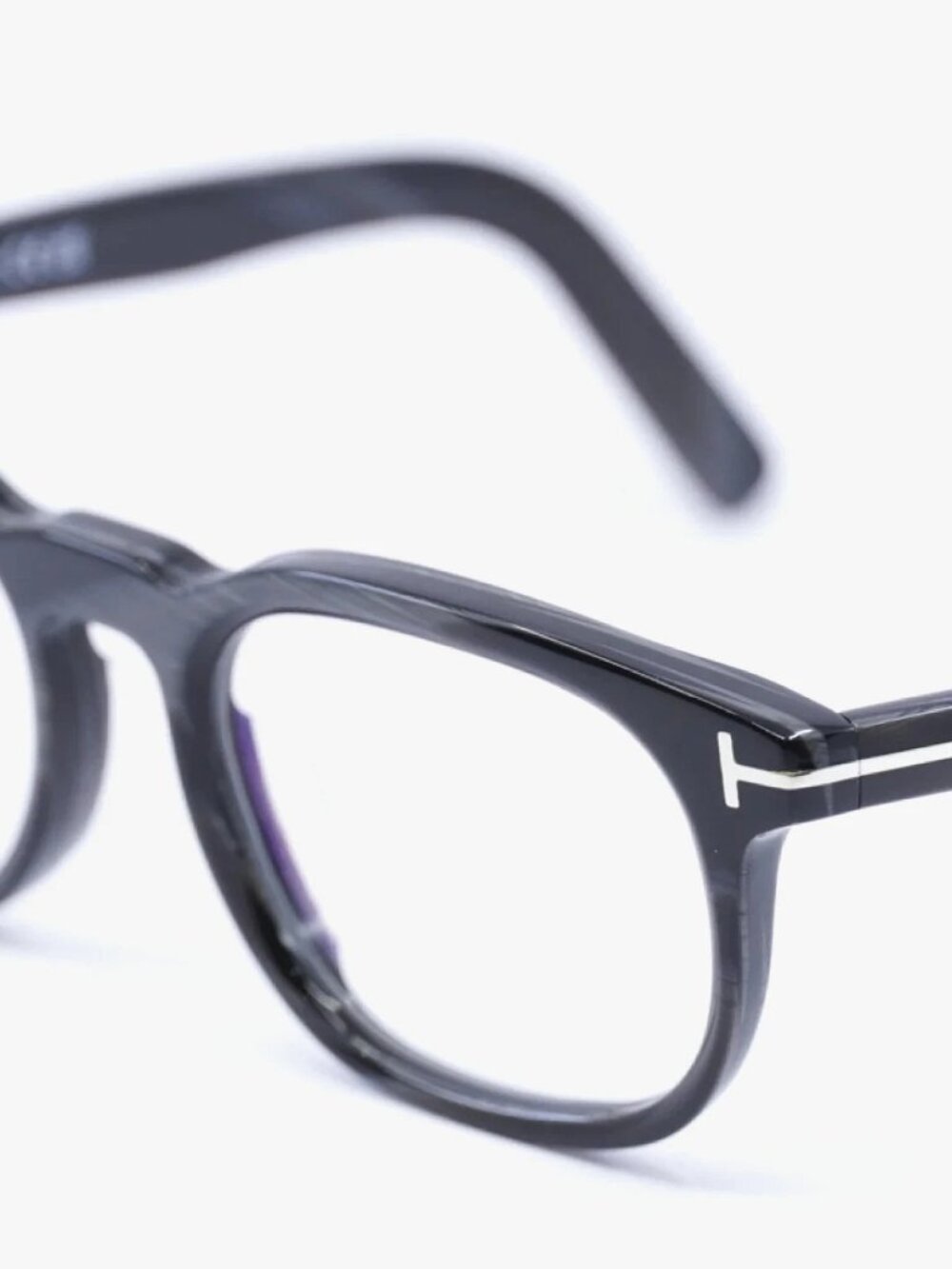 TOM FORD TF5930-D-B 063 BLACK HORN BLUE BLOCK LENS AUTHENTIC EYEGLASSES FRAME - Picture 3 of 5